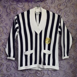 VTG Outlander Cotton Sweater Womens Sz Large Made USA Nautical Preppy Crest